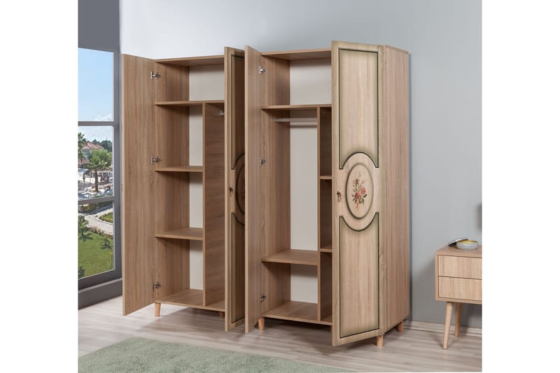 Garderob Gillberga 180 cm - Ek/Brun - Förvaring - Garderober & garderobssystem