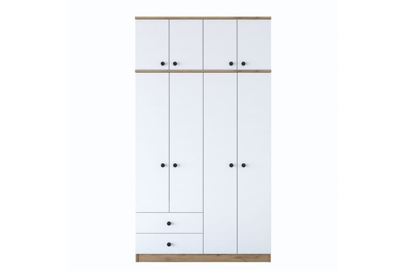 Garderob Goianira 120 cm - Valnöt/Vit - Förvaring - Garderober & garderobssystem