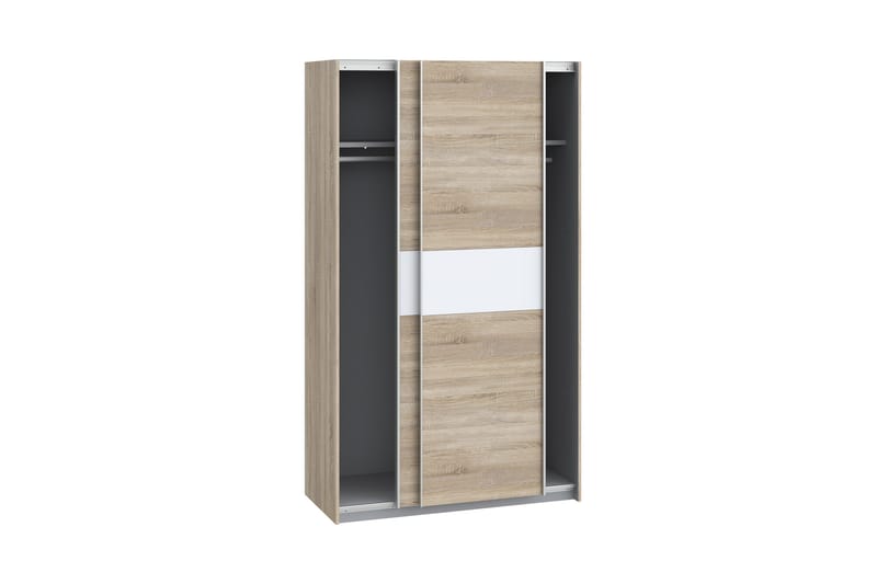Garderob Grassle 62x121 cm - Vit/Brun/Grå - Förvaring - Garderober & garderobssystem