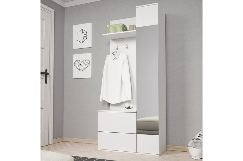 Garderob Green 90x34x195 cm - Vit - Förvaring - Garderober & garderobssystem
