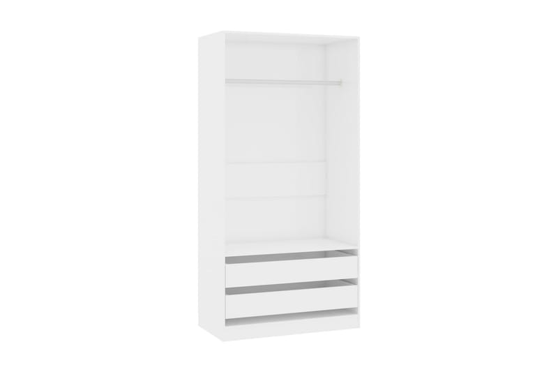 Garderob högglans vit 100x50x200 cm spånskiva - Vit - Garderober & garderobssystem - Garderobssk�åp