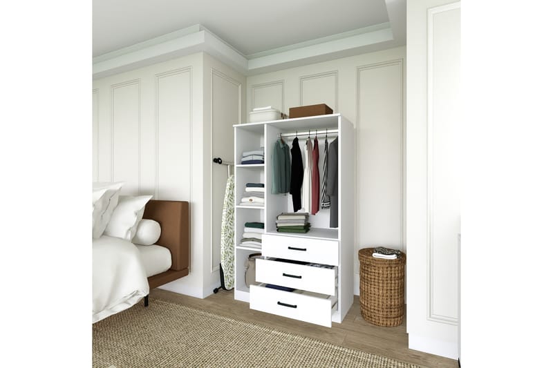 Garderob Haaken 90x174,8 cm - Mattvit - Förvaring - Garderober & garderobssystem