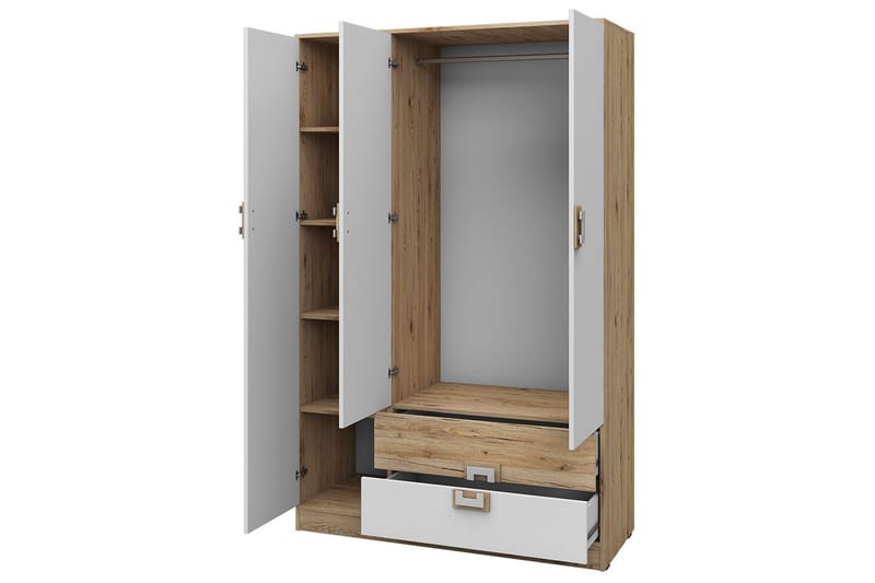 Garderob Hermanboda 120x50x190 cm - Beige/Vit - Förvaring - Garderober & garderobssystem