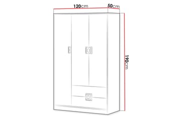 Garderob Hermanboda 120x50x190 cm - Beige/Vit - Förvaring - Garderober & garderobssystem