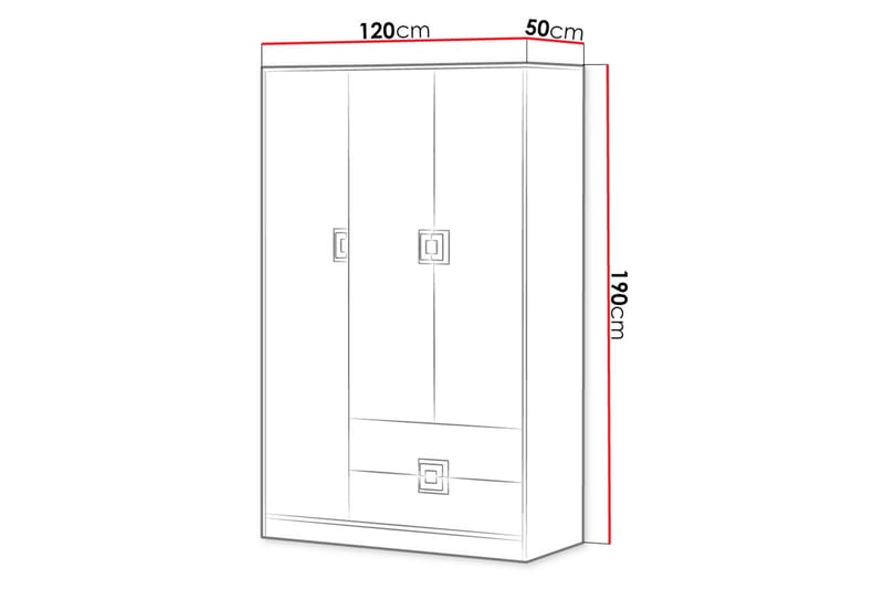 Garderob Hermanboda 120x50x190 cm - Beige/Vit - Förvaring - Garderober & garderobssystem