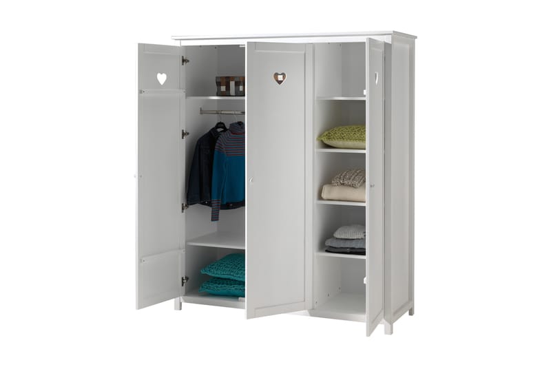 Garderob Hokeby 3 Dörrar - Vit - Garderobsskåp - Barngarderob - Garderober & garderobssystem