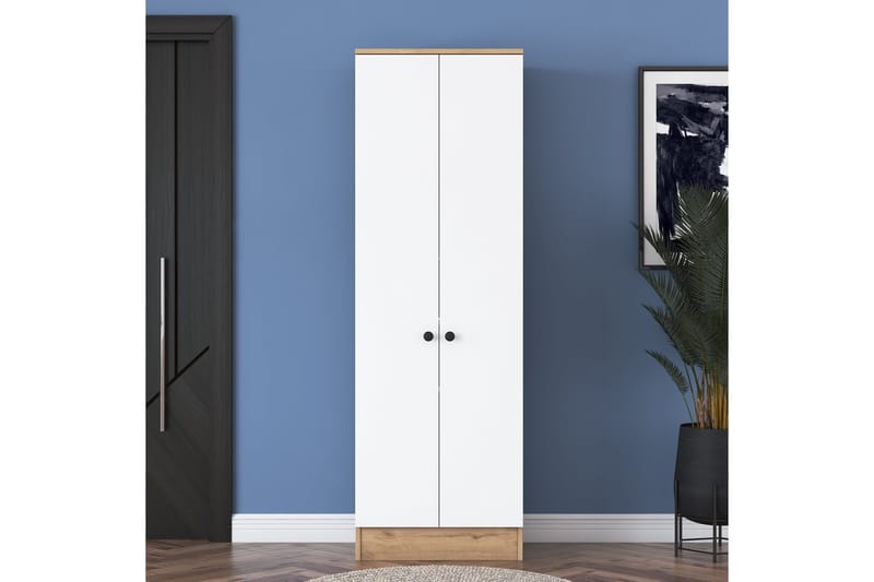 Hooda Garderob 59,8x182,8 cm Brun/Vit - Hanah Home - Förvaring - Garderober & garderobssystem