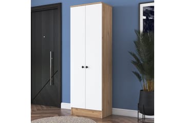 Garderob Hooda 59,8x182,8 cm Brun/Vit - Hanah Home - Förvaring - Garderober & garderobssystem