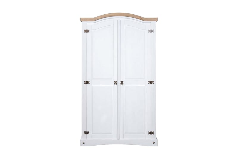 Garderob i mexikansk coronastil furu 2 dörrar vit - Vit - Garderober & garderobssystem - Garderobsskåp