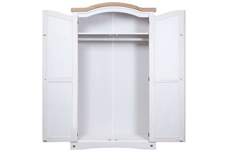 Garderob i mexikansk coronastil furu 2 dörrar vit - Vit - Garderober & garderobssystem - Garderobsskåp