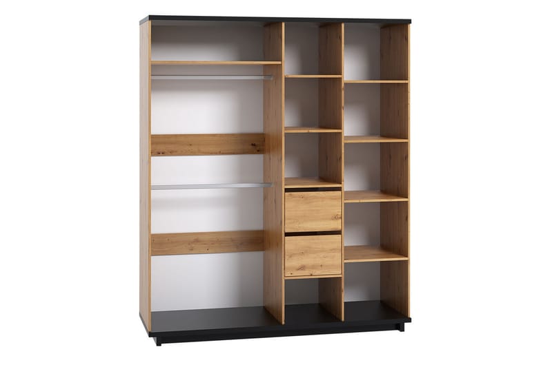 Garderob Ines 60x180 cm - Ek/Svart - Förvaring - Garderober & garderobssystem