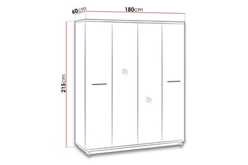 Garderob Ines 60x180 cm - Ek/Svart - Förvaring - Garderober & garderobssystem