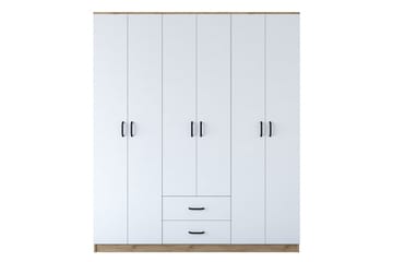 Garderob Jabhar 180x210 cm Brun/Vit - Hanah Home - Förvaring - Garderober & garderobssystem