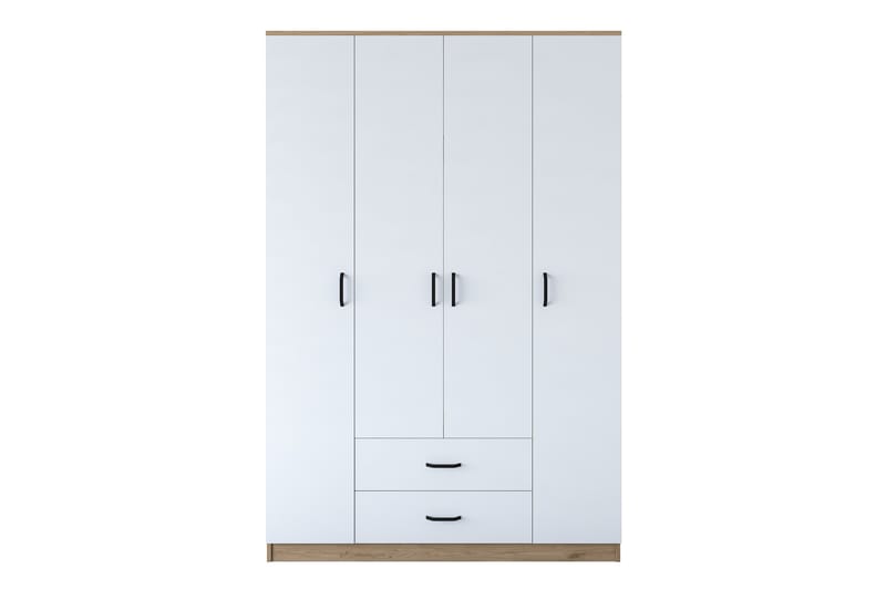 Garderob Jabir 140x210 cm Brun/Vit - Hanah Home - Förvaring - Garderober & garderobssystem