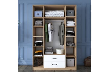 Garderob Jabir 140x210 cm Brun/Vit - Hanah Home - Förvaring - Garderober & garderobssystem