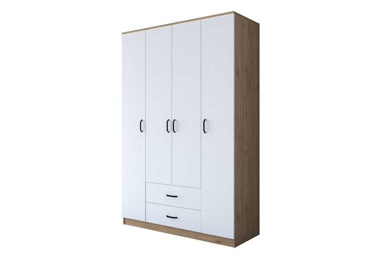 Garderob Jabir 140x210 cm Brun/Vit - Hanah Home - Förvaring - Garderober & garderobssystem