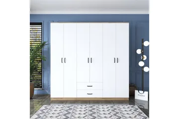 Jagdesh Garderob 210x210 cm Brun/Vit - Hanah Home - Förvaring - Garderober & garderobssystem