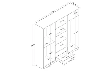 Jagdesh Garderob 210x210 cm Brun/Vit - Hanah Home - Förvaring - Garderober & garderobssystem