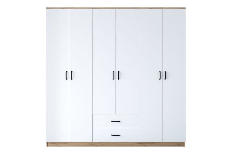 Jagdesh Garderob 210x210 cm Brun/Vit - Hanah Home - Förvaring - Garderober & garderobssystem