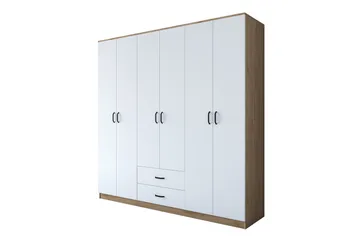 Jagdesh Garderob 210x210 cm Brun/Vit - Hanah Home - Förvaring - Garderober & garderobssystem