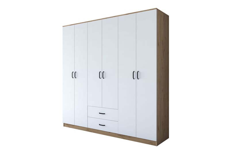 Jagdesh Garderob 210x210 cm Brun/Vit - Hanah Home - Förvaring - Garderober & garderobssystem