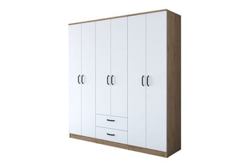 Garderob Jahani 180x190,8 cm Brun/Vit - Hanah Home - Förvaring - Garderober & garderobssystem
