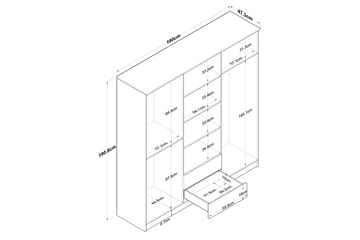 Garderob Jahani 180x190,8 cm Brun/Vit - Hanah Home - Förvaring - Garderober & garderobssystem