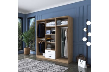 Jahani Garderob 180x190,8 cm Brun/Vit - Hanah Home - Förvaring - Garderober & garderobssystem