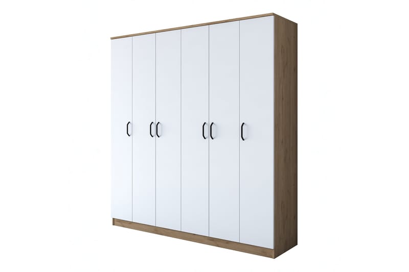 Garderob Jaidul 180x190,8 cm Brun/Vit - Hanah Home - Förvaring - Garderober & garderobssystem