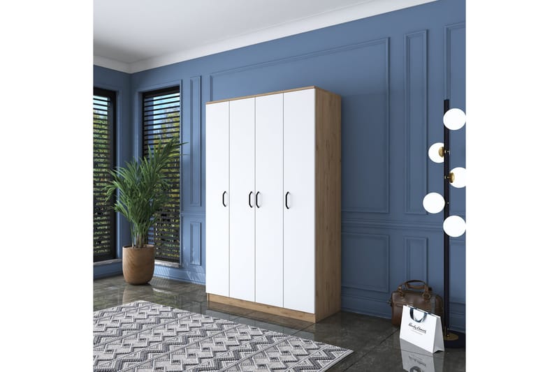 Garderob Jaioni 120x190,8 cm Brun/Vit - Hanah Home - Förvaring - Garderober & garderobssystem