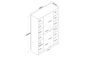 Garderob Jaioni 120x190,8 cm Brun/Vit - Hanah Home - Förvaring - Garderober & garderobssystem