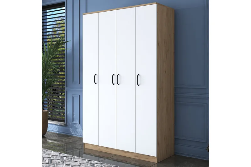 Jaioni Garderob 120x190,8 cm Brun/Vit - Hanah Home - Förvaring - Garderober & garderobssystem