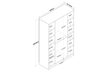 Jaioni Garderob 120x190,8 cm Brun/Vit - Hanah Home - Förvaring - Garderober & garderobssystem