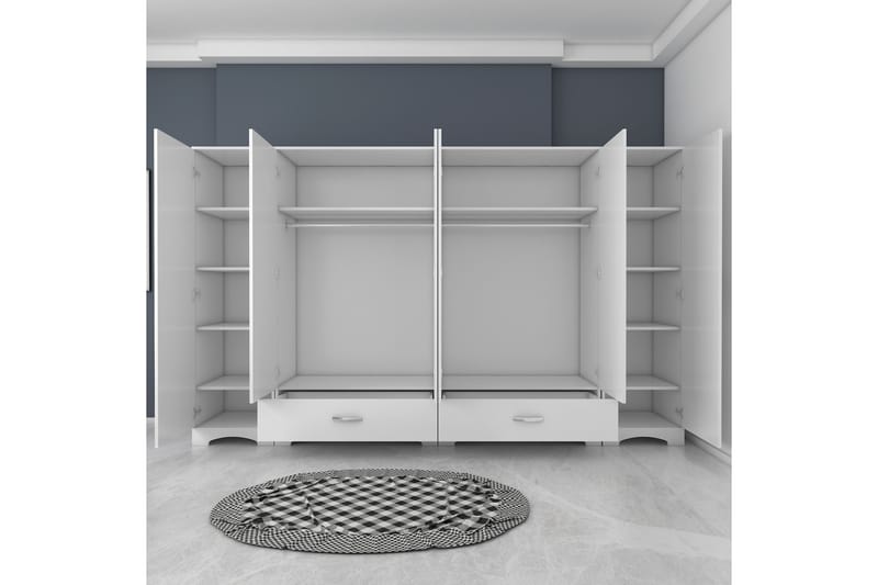 Garderob Jaitun 243x181 cm Vit - Hanah Home - Förvaring - Garderober & garderobssystem