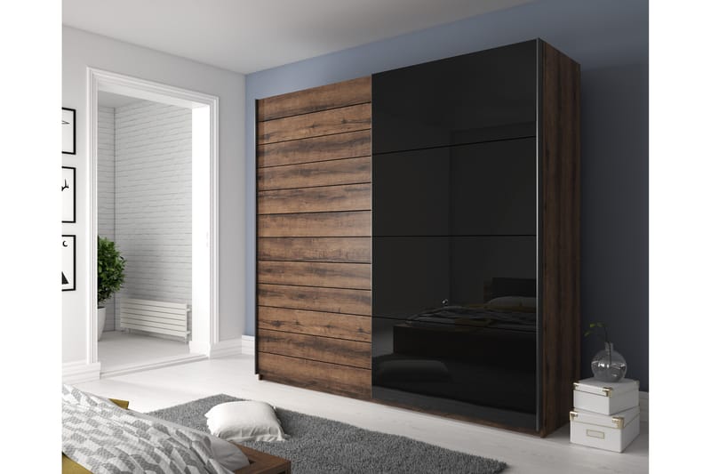 Garderob Jorbes 61x200 cm - Teak/Svart - Förvaring - Garderober & garderobssystem