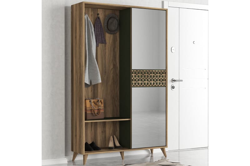 Garderob Jospeh med Spegel - Valnöt - Garderober & garderobssystem