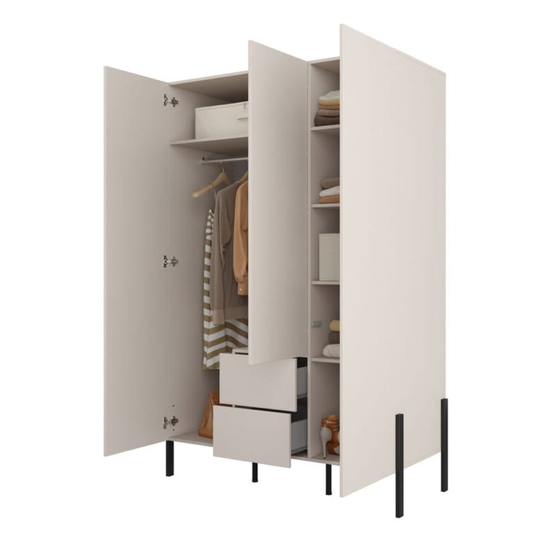 Garderob Jukon S 3 Dörrar med 2 Lådor - Förvaring - Garderober & garderobssystem