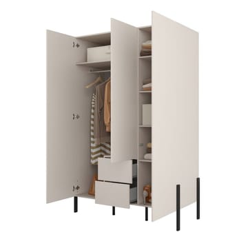 Garderob Jukon S 3 Dörrar med 2 Lådor - Förvaring - Garderober & garderobssystem