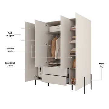 Garderob Jukon S 4 Dörrar med 2 Lådor - Förvaring - Garderober & garderobssystem
