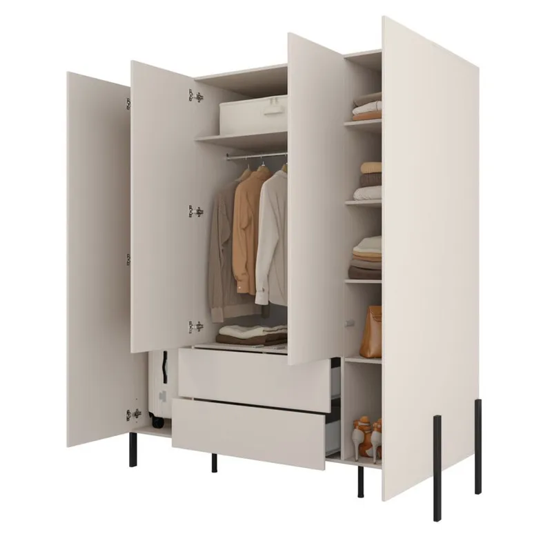 Garderob Jukon S 4 Dörrar med 2 Lådor - Förvaring - Garderober & garderobssystem