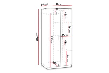 Garderob Julissa LED-belysning - Vit - Förvaring - Garderober & garderobssystem