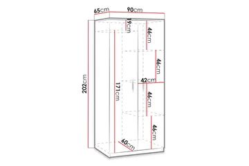 Garderob Julissa LED-belysning - Vit - Förvaring - Garderober & garderobssystem