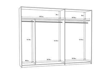 Garderob Kipo 62x270 cm - Brun/Svart - Förvaring - Garderober & garderobssystem