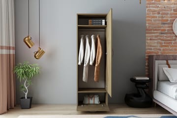 Garderob Kleoo 50x187 cm Brun - Hanah Home - Förvaring - Garderober & garderobssystem