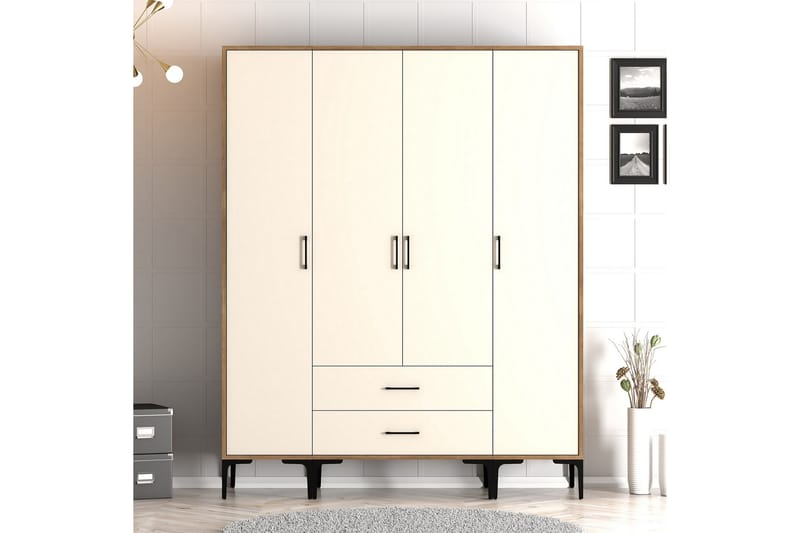 Garderob Kumsal 160 cm - Cream - Förvaring - Garderober & garderobssystem