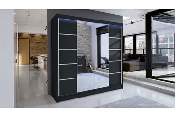 Garderob + LED - Svart - Förvaring - Garderober & garderobssystem