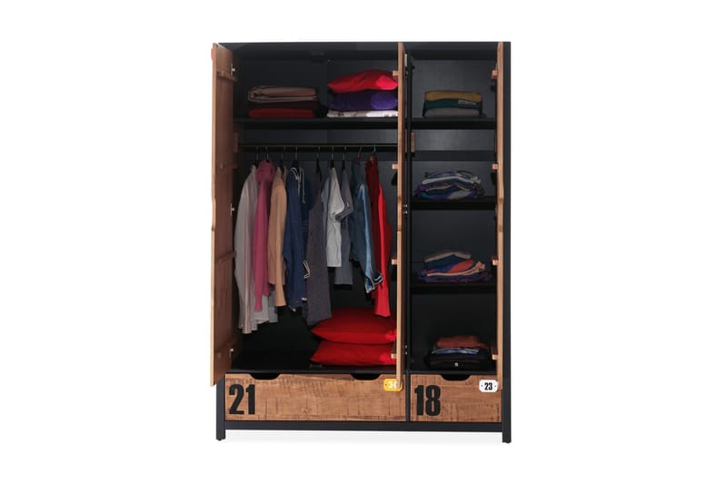 Garderob Leeder 3 Dörrar - Trä|Natur - Garderober & garderobssystem - Barngarderob - Garderobsskåp