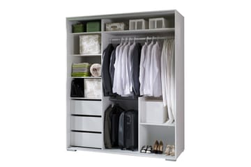 Garderob Leo 180x66x217 cm - Vit - Förvaring - Garderober & garderobssystem