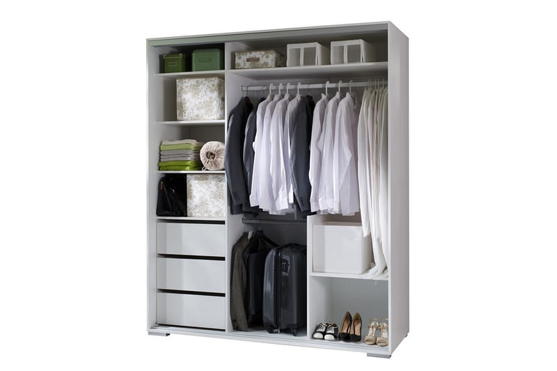 Garderob Leo 180x66x217 cm - Vit - Förvaring - Garderober & garderobssystem