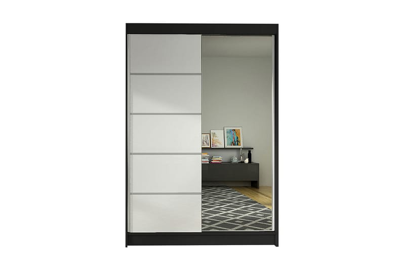 Garderob Lino LED-belysning - Svart/Vit - Förvaring - Garderober & garderobssystem